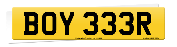 Registration number BOY 333R
